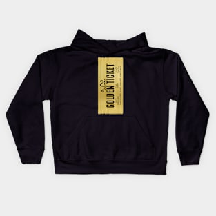 Willy wonka Golden ticket illustration Kids Hoodie